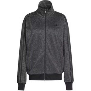 adidas Women's Lurex Firebird Track Top Black/Silver Metallic